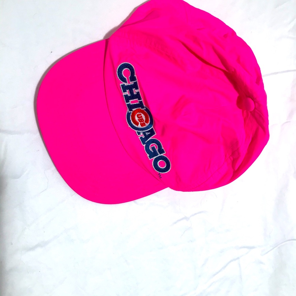 Chicago Cubs neon pink hat